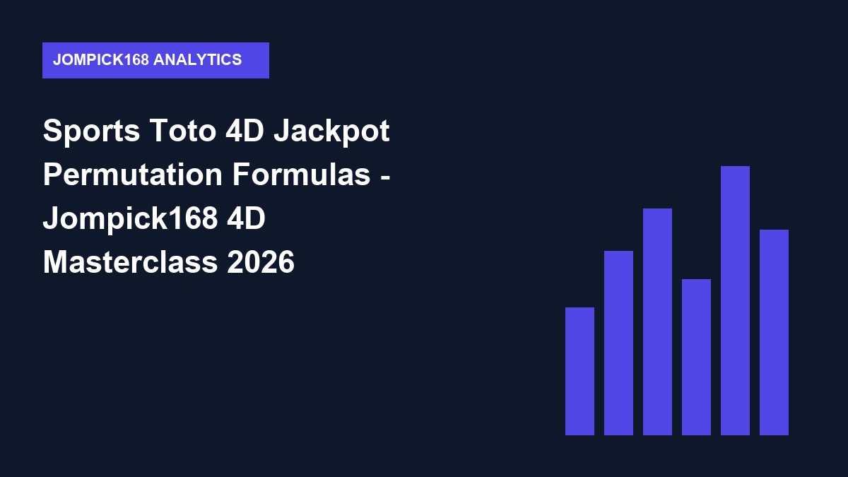 Sports Toto 4D Jackpot Permutation Formulas - Jompick168 4D Masterclass 2026